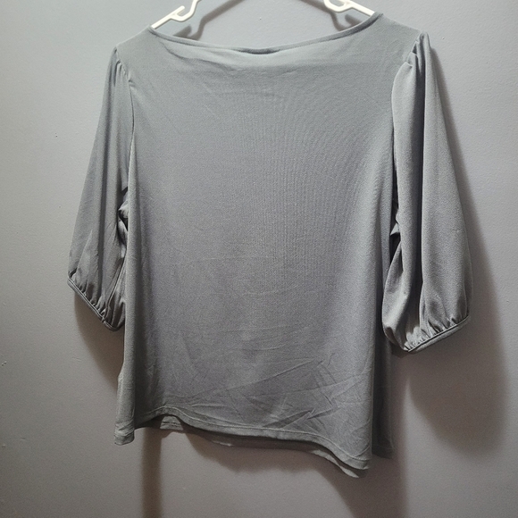 H&M Grey Puff Short Sleeve Top M - Picture 3 of 6